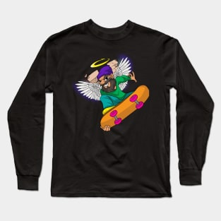 Hipster Angel with wings Skating Long Sleeve T-Shirt